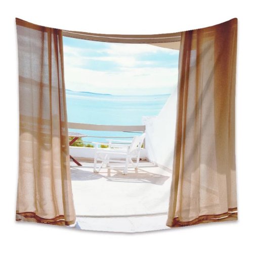 Wall hanging tapestry home decor , Beach view design - BusDeals