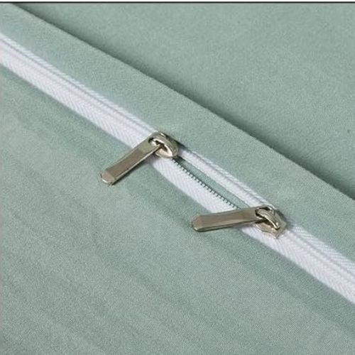 Washable Cotton 6 Piece King Size Duvet Cover Plain Design, Plain Green Color. - BusDeals