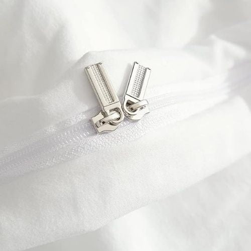 Washable Cotton 6 Piece King Size Duvet Cover Plain Design, Plain Off White. - BusDeals