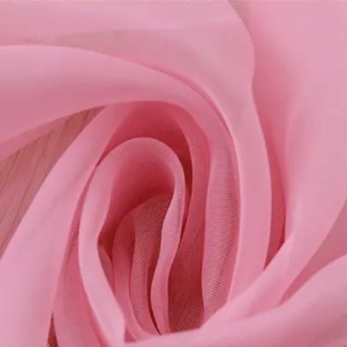 Window sheer, pink color set of 2 pieces. - BusDeals
