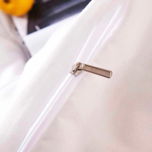 Without filler 4 Pieces single size, Plain pearl white color, Bedding set - BusDeals