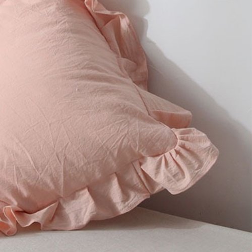 1 Piece 50*50cm Size,Cushion Cover Ruffle Edge, Peach Color. - BusDeals