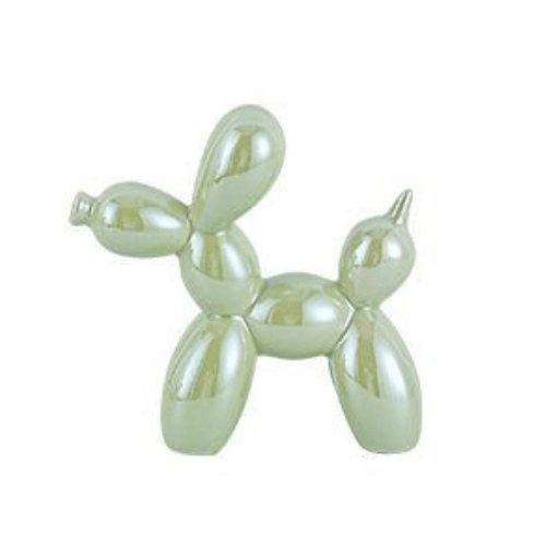 1 Piece Green Balloon Dog Statue Decoration Ornament, 18x22 cm.