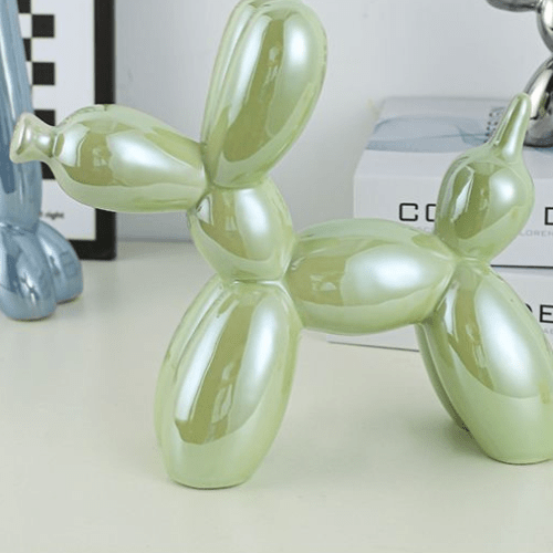 1 Piece Green Balloon Dog Statue Decoration Ornament, 18x22 cm. - BusDeals