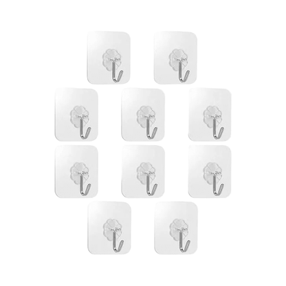 10 pieces set Transparent Adhesive Wall Hooks - BusDeals