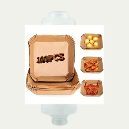 100pcs Premium Square Paper Air Fryer Liners - BusDeals