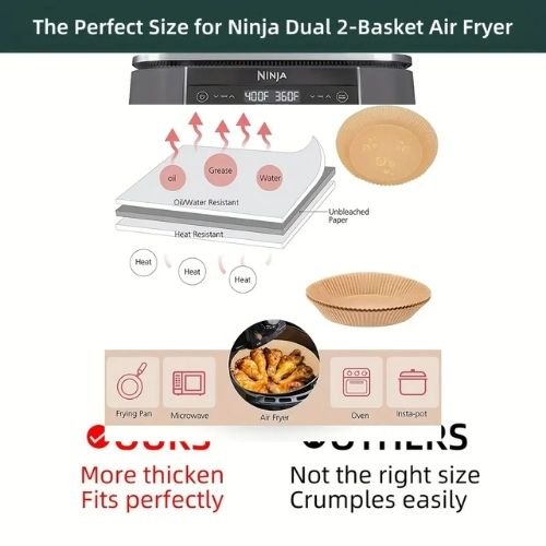 100pcs Premium Square Paper Air Fryer Liners - BusDeals