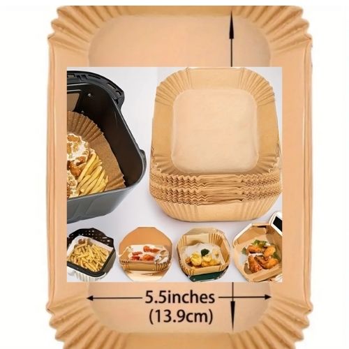 100pcs Premium Square Paper Air Fryer Liners - BusDeals