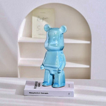1pc 28cm Sky Blue Decoration Trendy Bear Ceramic Ornament. - BusDeals