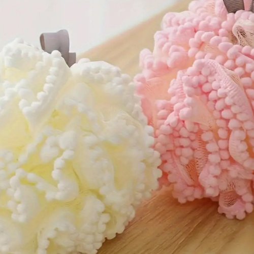 1pc Cute Exfoliating Shower Sponge - Soft Loofah Bath Ball for Men & Women, Gentle Body Scrubber for Smooth Skin - BusDeals