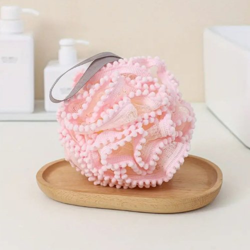 1pc Cute Exfoliating Shower Sponge - Soft Loofah Bath Ball for Men & Women, Gentle Body Scrubber for Smooth Skin - BusDeals