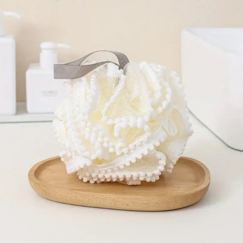 1pc Cute Exfoliating Shower Sponge - Soft Loofah Bath Ball for Men & Women, Gentle Body Scrubber for Smooth Skin - BusDeals