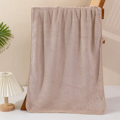 2 pcs fast dry Bath towel set (35x75cm, 70x140cm), fast dry coral towel set, Brown. - BusDeals