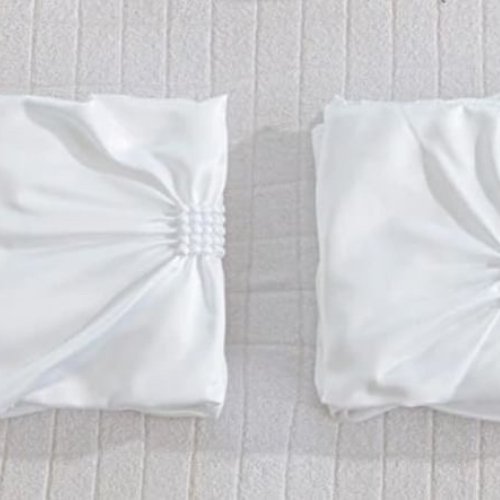 2 Pieces 50*70cm Pillow cases, pinch design, white color. - BusDeals