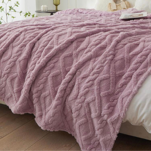Throw Blanket Super Soft, Purple Color, Woven Style, BusDeals Today