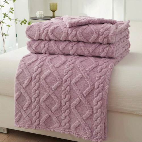 Throw Blanket Super Soft, Purple Color, Woven Style, BusDeals Today