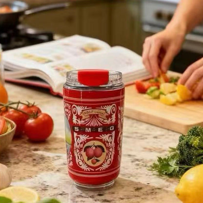 240ML Smeg Beverage Cup Travel Portable Car Drinking Cup Vacuum Leak proof Coffee Thermos, Limone Rosso - BusDeals