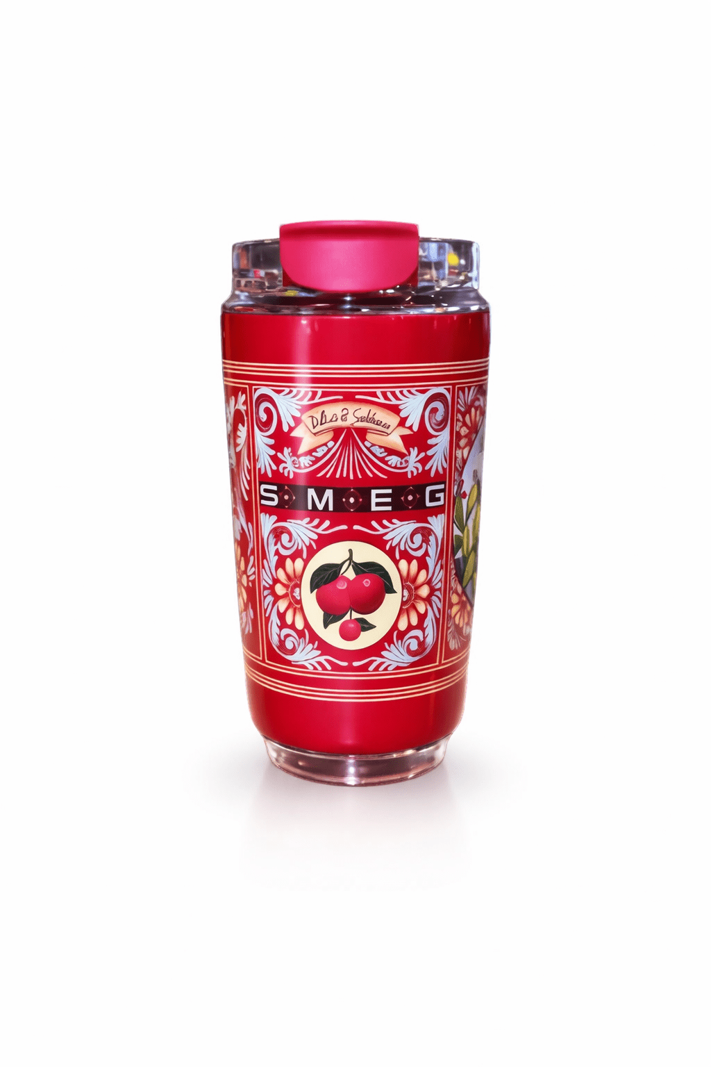 240ML Smeg Beverage Cup Travel Portable Car Drinking Cup Stainless Steel Vacuum Leak proof Coffee Thermos, Limone Rosso - BusDeals