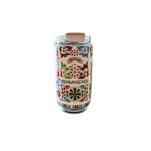 240ML Smeg Beverage Cup Travel Portable Car Drinking Cup Stainless Steel Vacuum Leak proof Coffee Thermos,Off White print - BusDeals