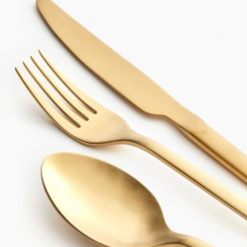 3 - pack cutlery gold. - BusDeals