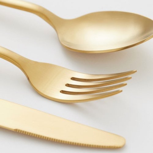 3 - pack cutlery gold. - BusDeals