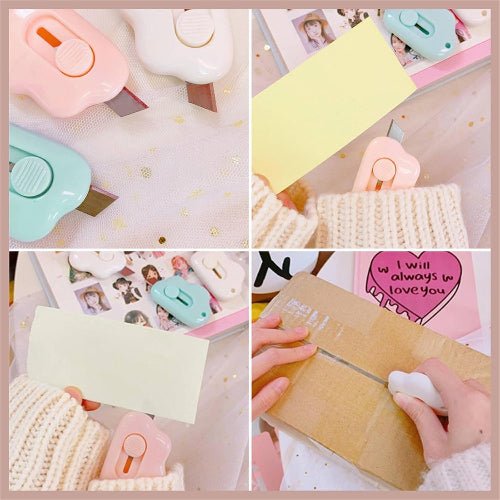 3 Pcs Any Color Mini knife with a pattern for opening boxes, cutting paper, art knife, wallpaper knife, craft knife, parcel opener. - BusDeals