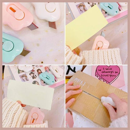 3 Pcs Any Color Mini knife with a pattern for opening boxes, cutting paper, art knife, wallpaper knife, craft knife, parcel opener. - BusDeals