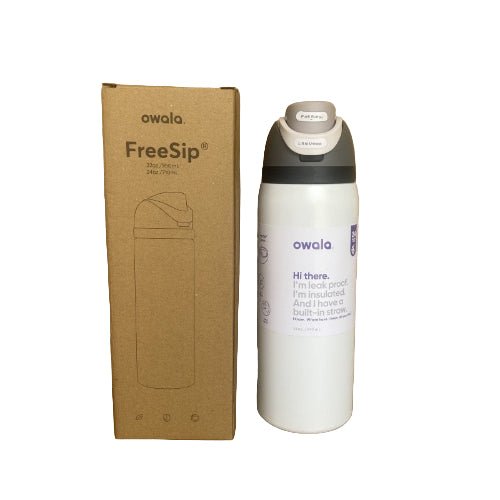 32 OZ. 945 ML Owala FreeSlip Stainless Steel Vacuum Insulated Sports Water Bottle. Beige - BusDeals