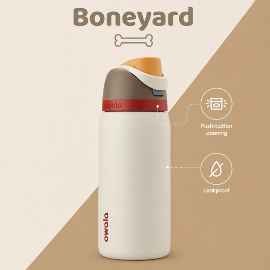 32 OZ. 945 ML Owala FreeSlip Stainless Steel Vacuum Insulated Sports Water Bottle, Boneyard - BusDeals
