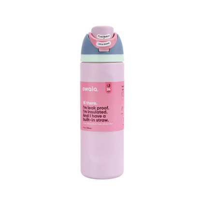 32 OZ. 945 ML Owala FreeSlip Stainless Steel Vacuum Insulated Sports Water Bottle. Pink - BusDeals