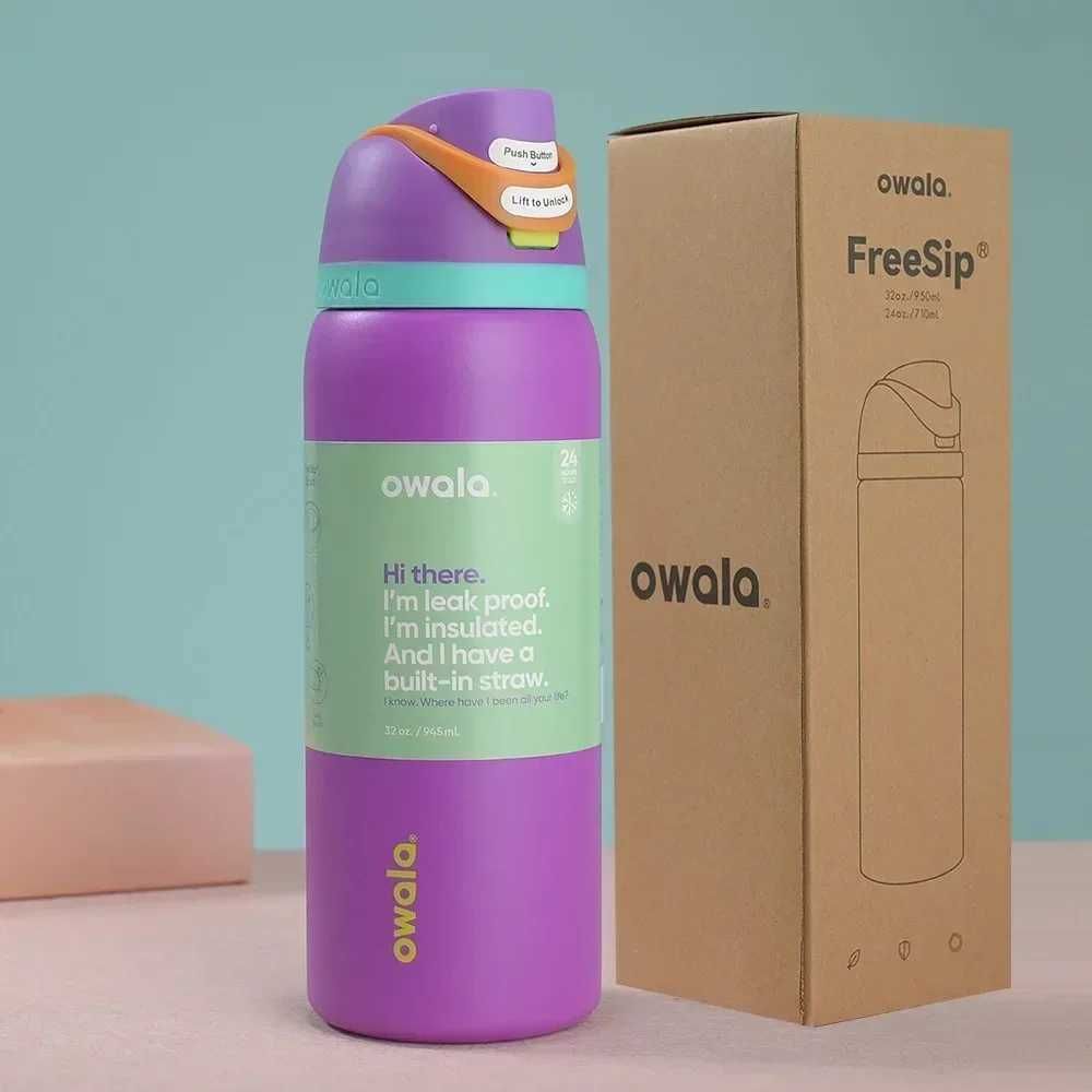 32 OZ. 945 ML Owala FreeSlip Stainless Steel Vacuum Insulated Sports Water Bottle.Purple - BusDeals