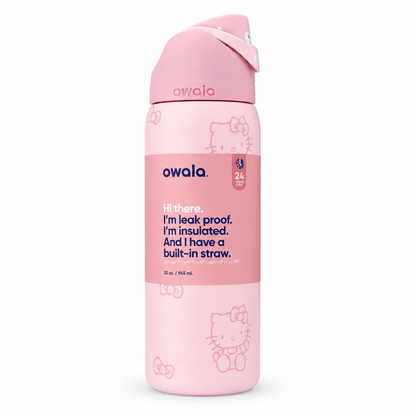 32 OZ. 945 ML Owala Hello Kitty FreeSlip Stainless Steel Vacuum InsulatedWater Bottle Pink - BusDeals