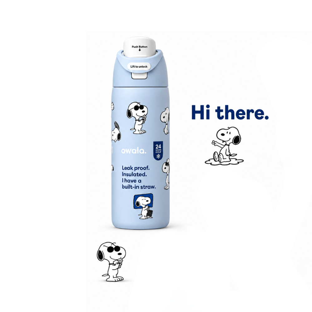 32 OZ. 945 ML Owala Snoopy FreeSlip Stainless Steel Vacuum Insulated Sports Water Bottle. Blue - BusDeals