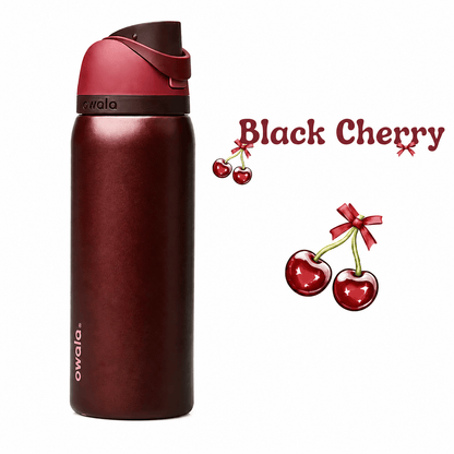 32 OZ. 945 ML Owala Stainless Steel Water Bottle, Black Cherry - BusDeals