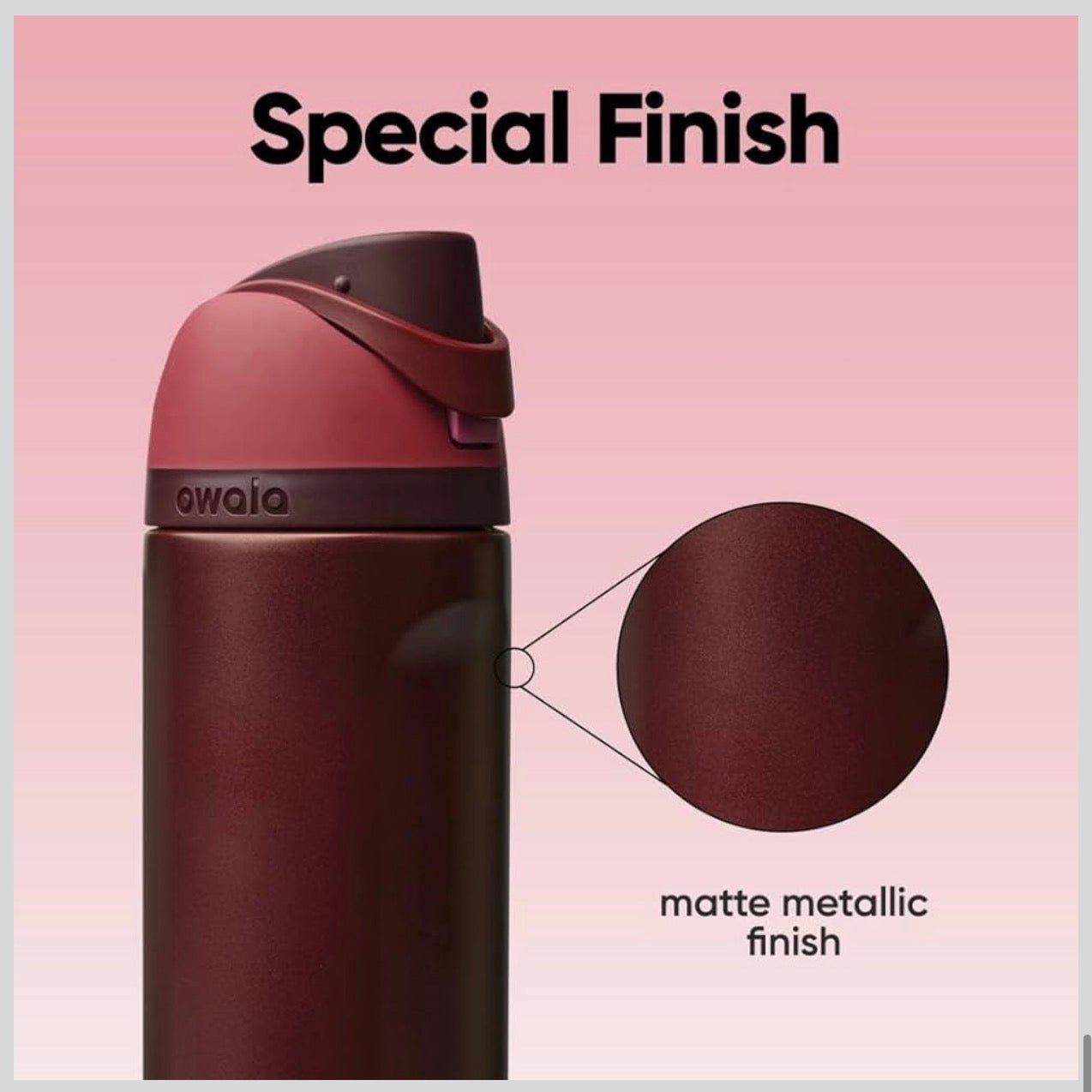 32 OZ. 945 ML Owala Stainless Steel Water Bottle, Black Cherry - BusDeals
