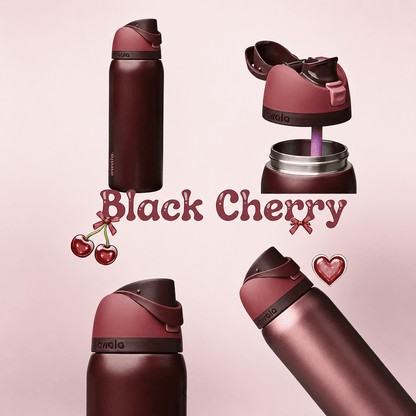 32 OZ. 945 ML Owala Stainless Steel Water Bottle, Black Cherry - BusDeals