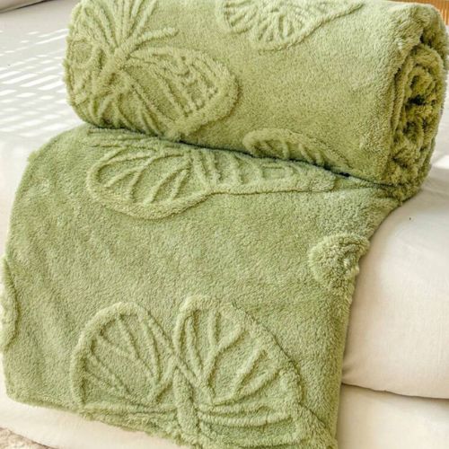 3D Imitation Butterfly Fleece Soft Blanket, Green color. - BusDeals