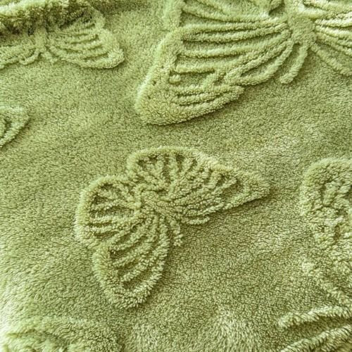 3D Imitation Butterfly Fleece Soft Blanket, Green color. - BusDeals