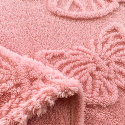 3D Imitation Butterfly Fleece Soft Blanket, Old Pink color. - BusDeals