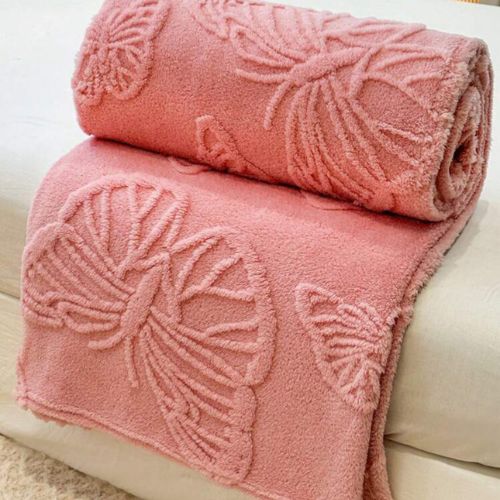 3D Imitation Butterfly Fleece Soft Blanket, Old Pink color. - BusDeals