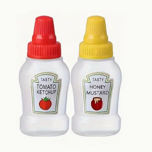 4pcs, Mini Sauce Bottles, Mini Ketchup Bottles, Condiment Squeeze Bottle. - BusDeals