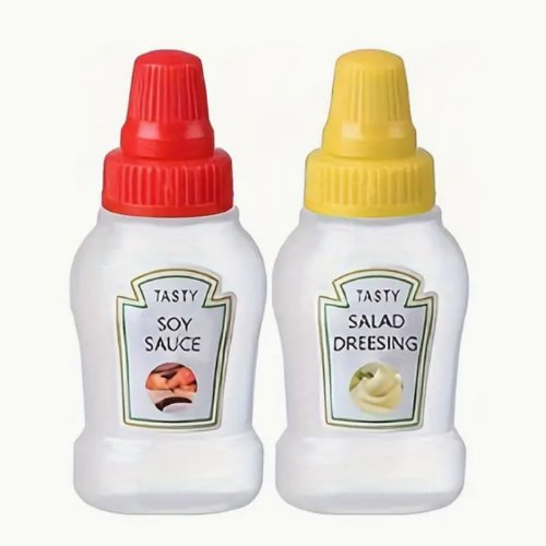 4pcs, Mini Sauce Bottles, Mini Ketchup Bottles, Condiment Squeeze Bottle. - BusDeals