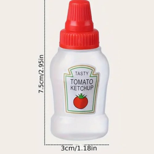 4pcs, Mini Sauce Bottles, Mini Ketchup Bottles, Condiment Squeeze Bottle. - BusDeals