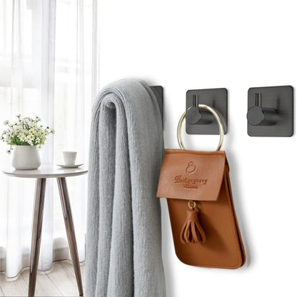 4pcs Wall Hooks Shower Hooks for Bathroom Kitchen Door - Black. - BusDeals