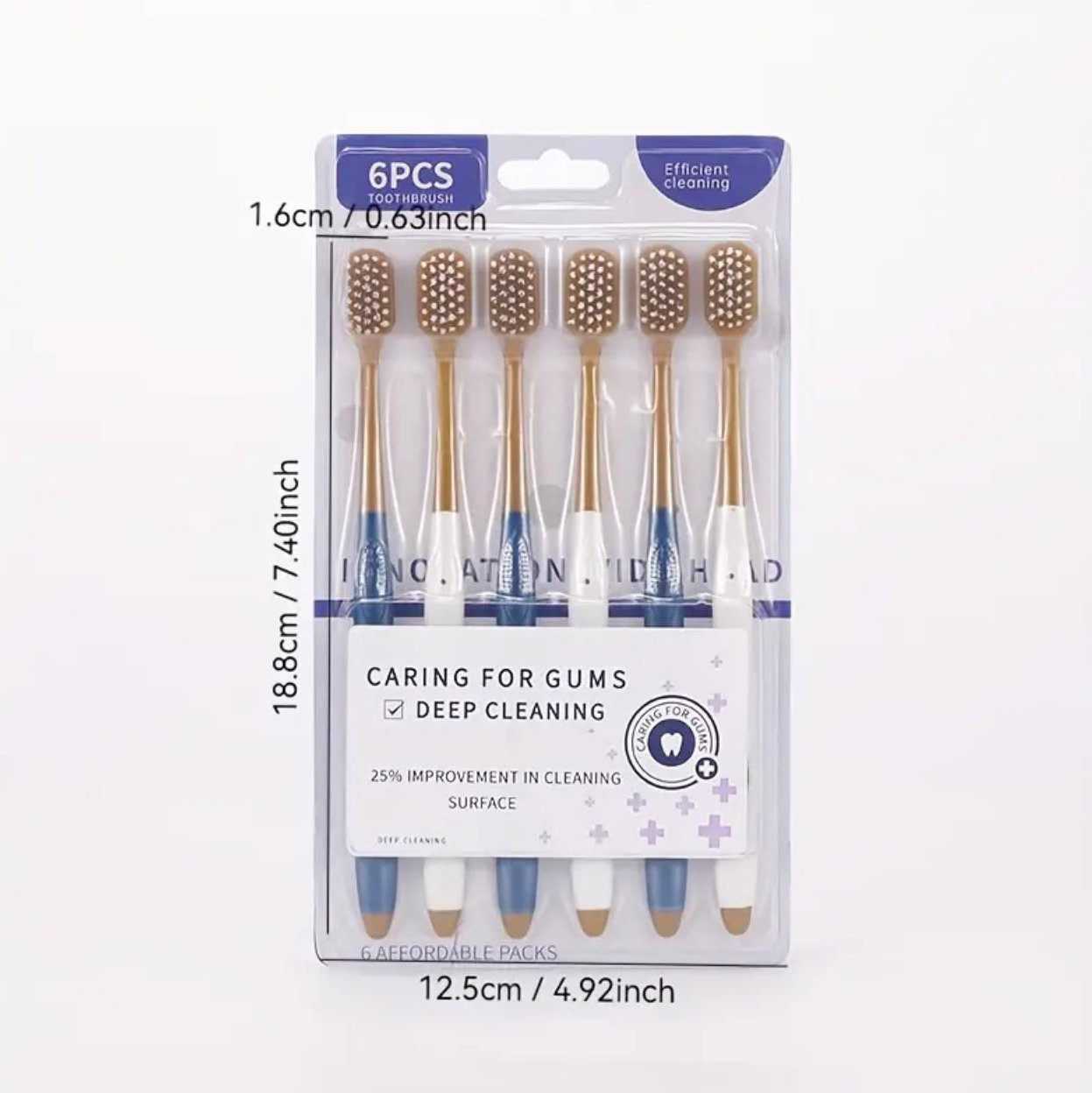 6 Pcs Premium Soft Manual Toothbrushes With Soft Bristles For Teeth Gums. - BusDeals