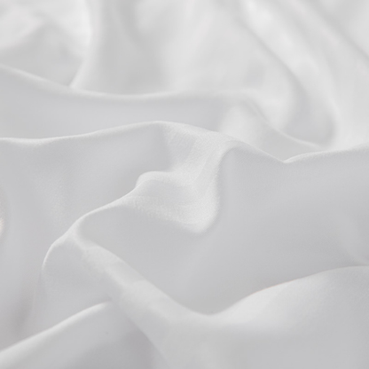 Single Size 3 Piece Set, Bedsheet with 2 Pillow Cases,  White Color, Satin Striped Design.