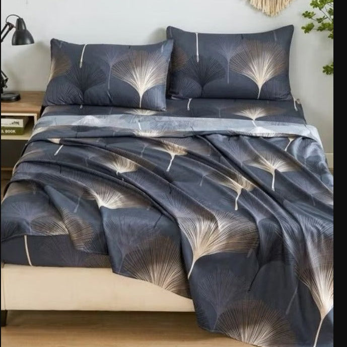 King Size 4 Piece Set, Fitted Bedsheet with 2 Pillow Cases and Bedsheet