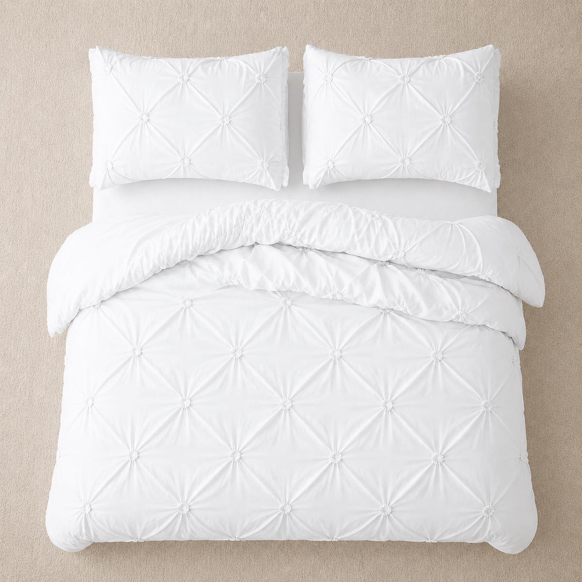 King Size Duvet Cover Pinch Design  Bedsheet Luxury Solid  bedding set Dubai bedroom UAE Premium Quality Luna Home Abu Dhabi