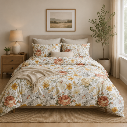 Queen size, 6-piece stunning garden set in a delightful shade of green.