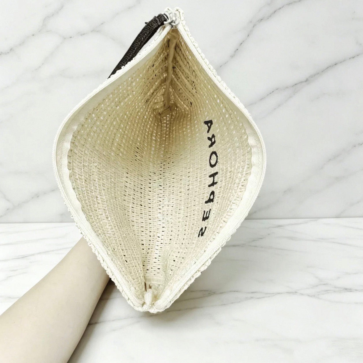 Sephora Beauty Straw/Raffia Cosmetic Makeup Bag GWP Offer Gift